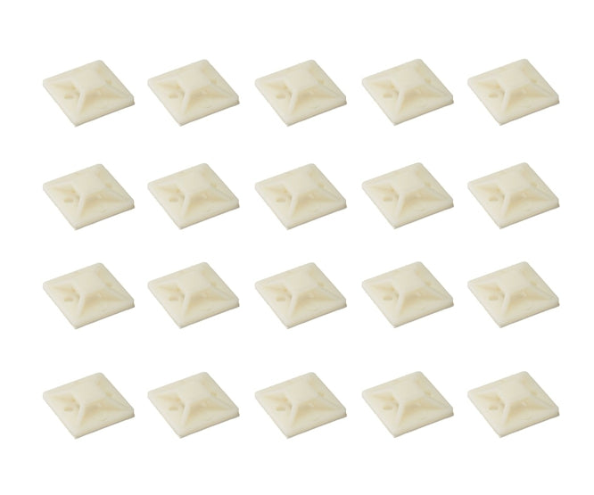 Adhesive cable tie mount 19x19mm white - 500p/b cm-19