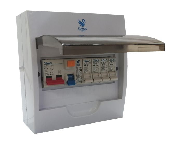 Db8w surface PLASTIC+1x63AISO |E/L|1x20A|1x10A 30DB-8W-SURF-COMP