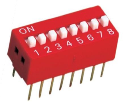 Std dip switch 8-pole pcb ds-08-h-z54