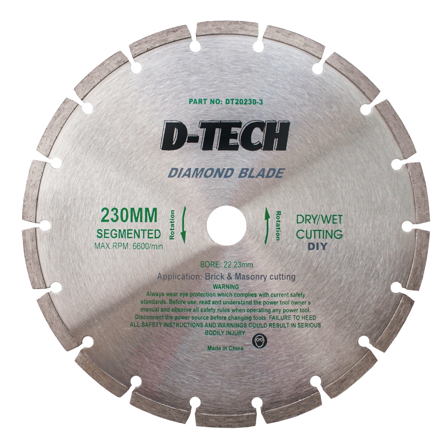 DIAMOND BLADE SEGMENTED STD. 230X22,23MM CONCRETE/CEMENT