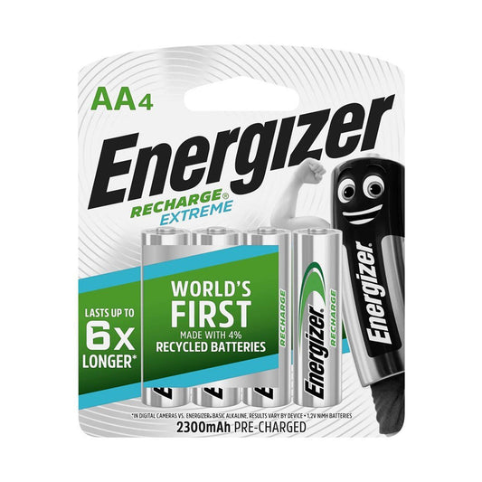 Energizer recharge 2300mah extreme aa - 4 pack (moq6)