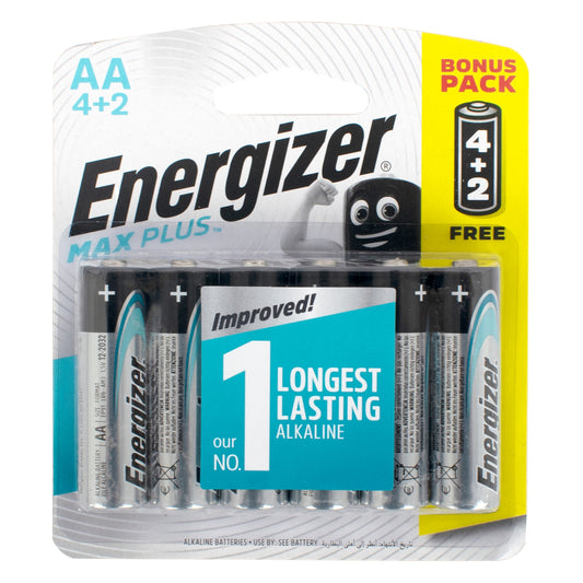 Energizer maxplus aa - 6pack 4+2 free (moq 12)