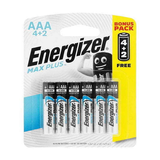 Energizer maxplus aaa - 6pack 4+2 free (moq 12)