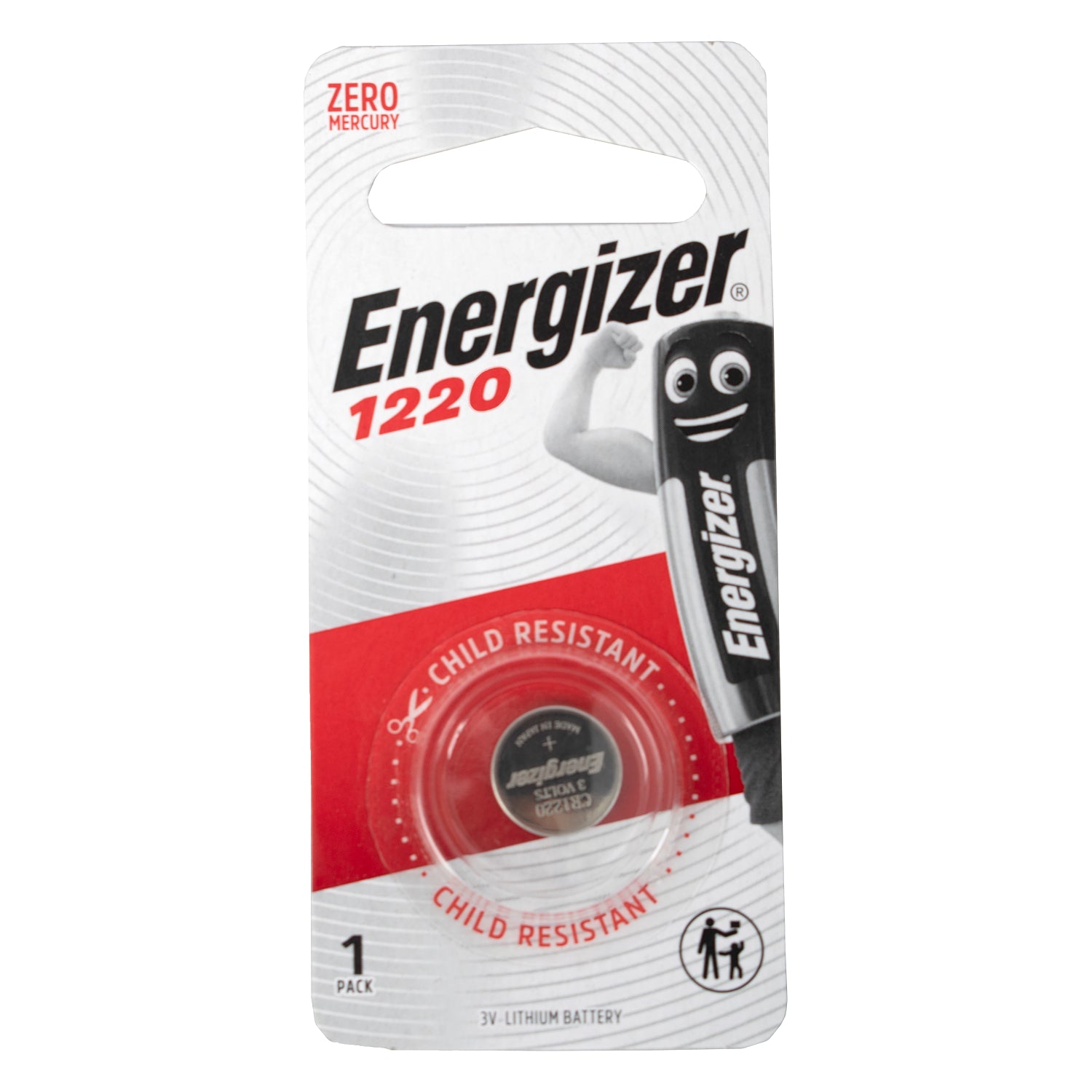 Energizer 1220 3v lithium coin battery (1 pack)  (moq 12)
