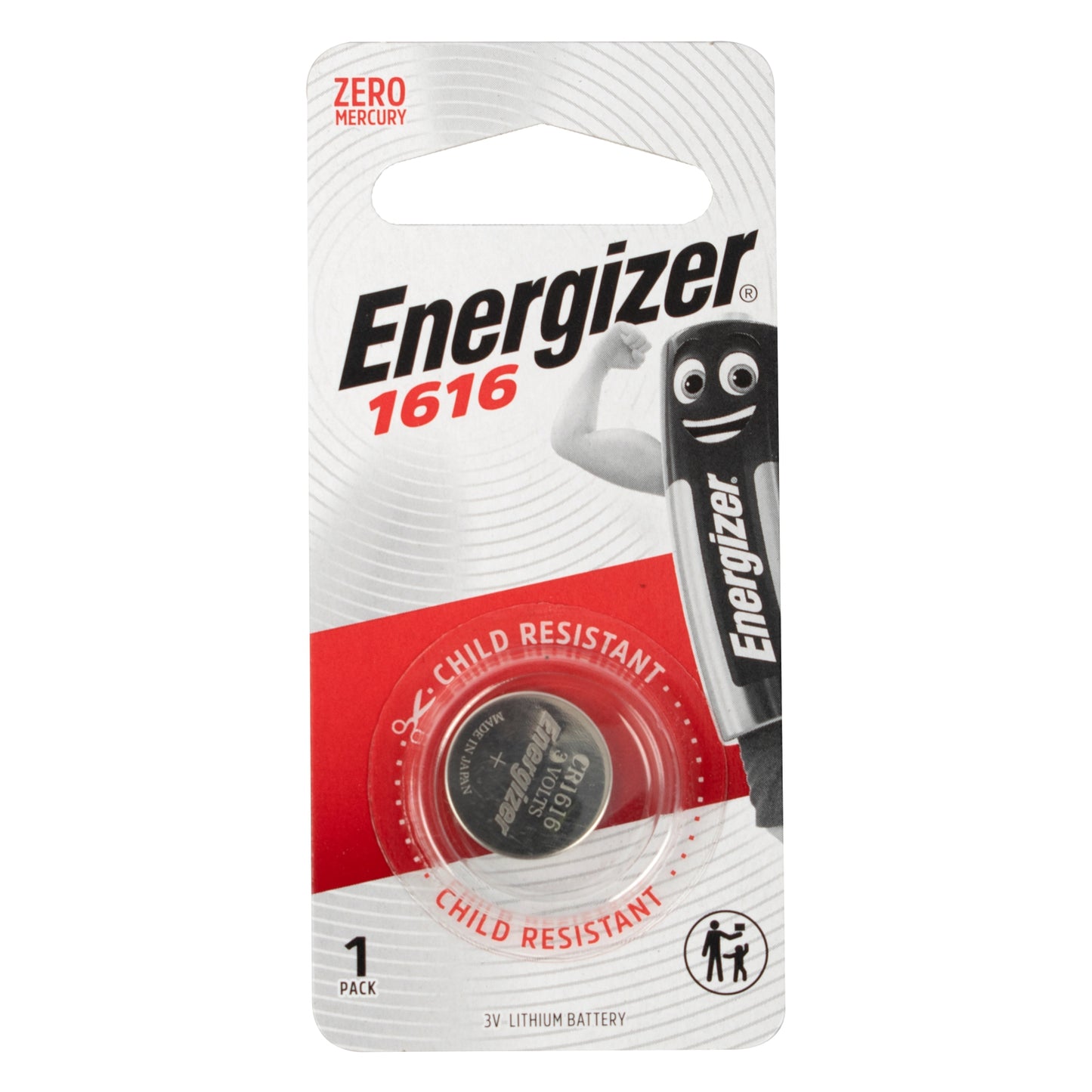 Energizer 1616 3v lithium coin battery (1 pack) (moq 12)