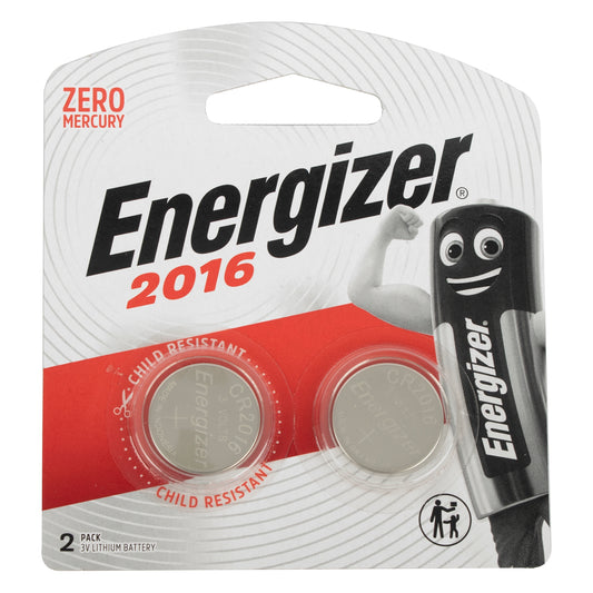 Energizer cr2016 bp2 3v lithium coin battery (2 pack) (moq 12)