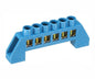 Neutral bar blue 63A 6p 6x9 insulated EB-KS006-63A-6P-B