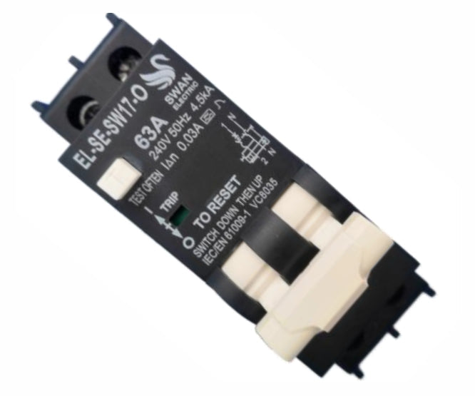 Earth leakage samite rcbo 63A 2P 30mA 4.5KA EL-SE-SW17-O-63A