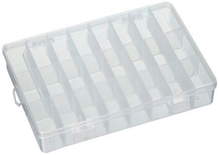 Abs enclosure clear 24-compartment 190x130x36mm 181203