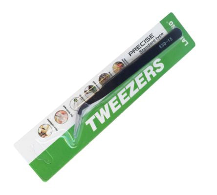 Esd universal 45-deg bent tweezer 122mm esd-15 (blister)
