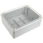 Encloser grey base and clear lid 120x120x90mm enl121209c