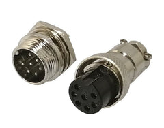 M16 7w mini-mic-plug and socket connector set gx16-a-7ps