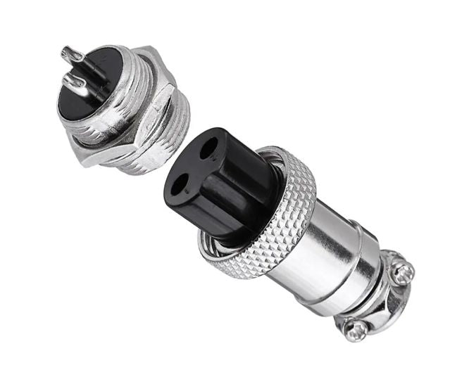 M16 2w mini-mic-plug and socket connector set gx16-a-2ps