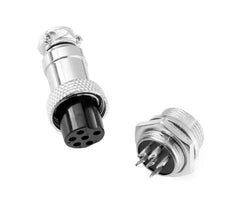 M16 6w mini-mic-plug and socket connector set - debulk gx16-a-6ps