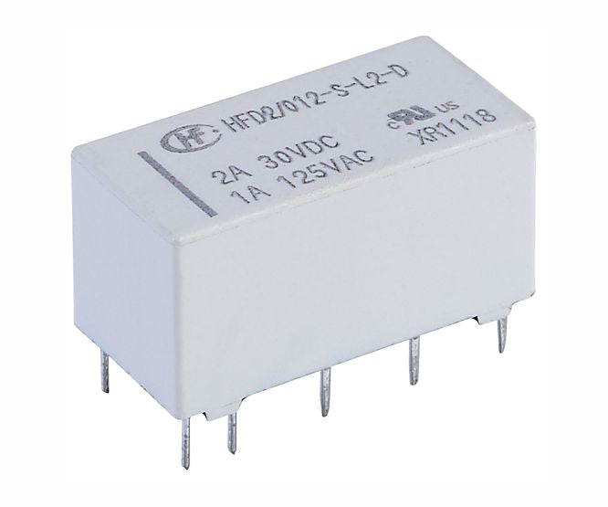 Latching relay pcb dpdt 2a 12v rect 10pin hfd2-012-s-l2-d