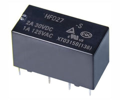 Relay pcb mount dpdt 2a 24v hfd27/024-s