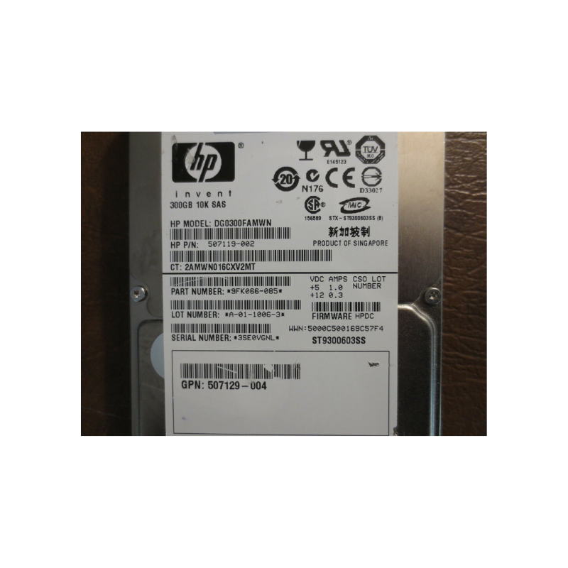 HP 300GB 2.5” SAS HDD 9FK066-085