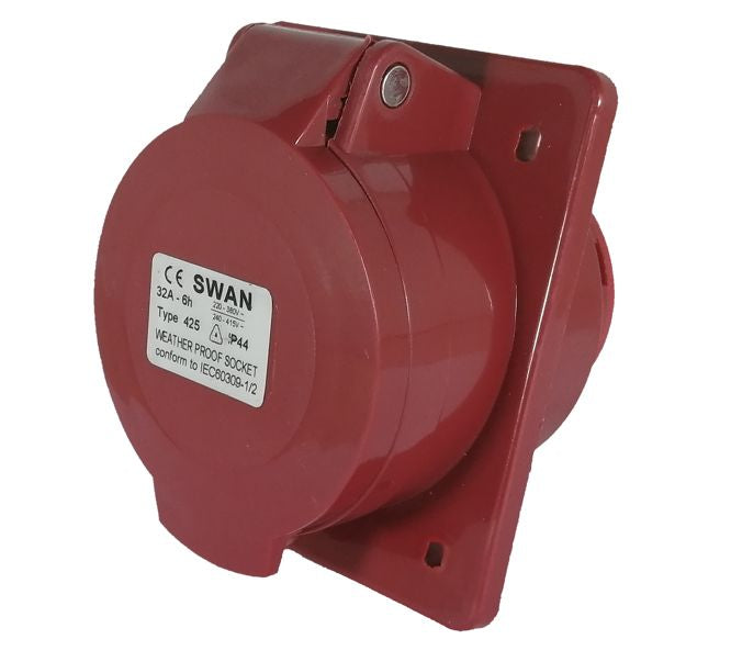 Industrial socket panel sloping 32A 3p+n E 380V IP44 IPS-CE-425