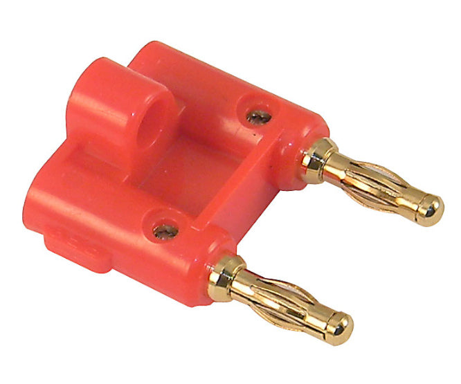 Adapter banana socket dual plug red k2155-red