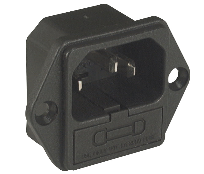 C14 iec plug adapter press-fit + fuse holder k2413