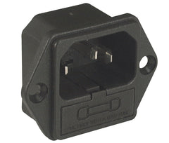 C14 iec plug adapter press-fit + fuse holder k2413