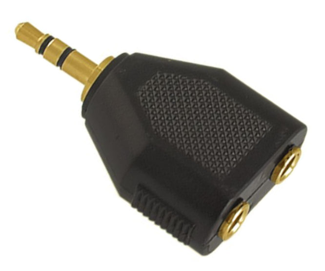 Adapter 3.5 plug-2 socket gold stereo k32441
