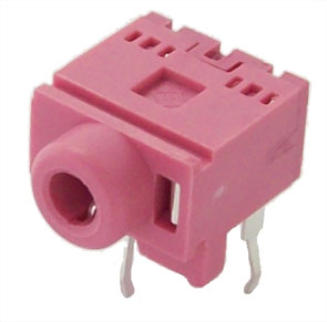3.5mm stereo socket r/a pink/red pcb mount k3614d-pk *a*
