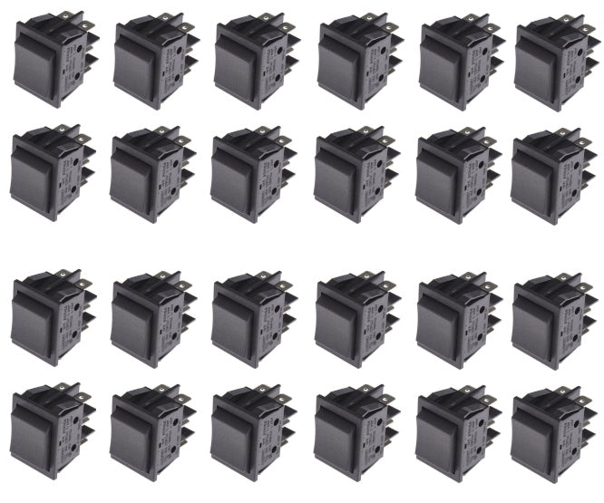 Rocker switch dpdt (on)-off-(on) 33x25mm - 50/box kcd2-3-223