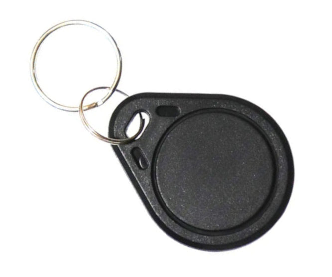 Keychain / fob rfid tag 125khz black 32x40mm - debulk kf-tk4100-125khz-blk