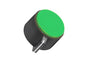 Knob black plastic with green top 19mm kn113-b-gr