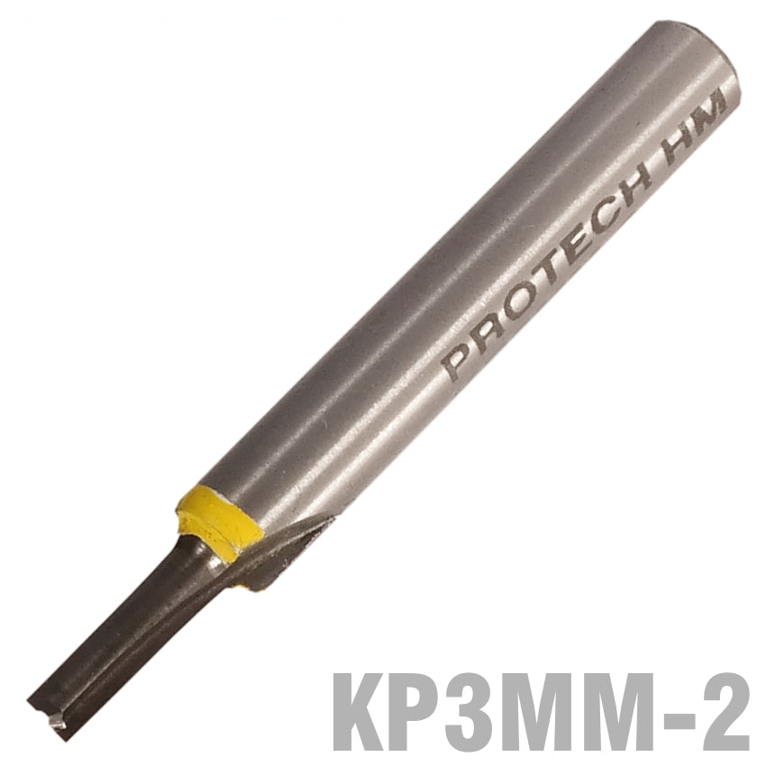 STRAIGHT BIT 3MM X 1/2' TWO FLUTE SOLID CARBIDE 1/4'SHANK