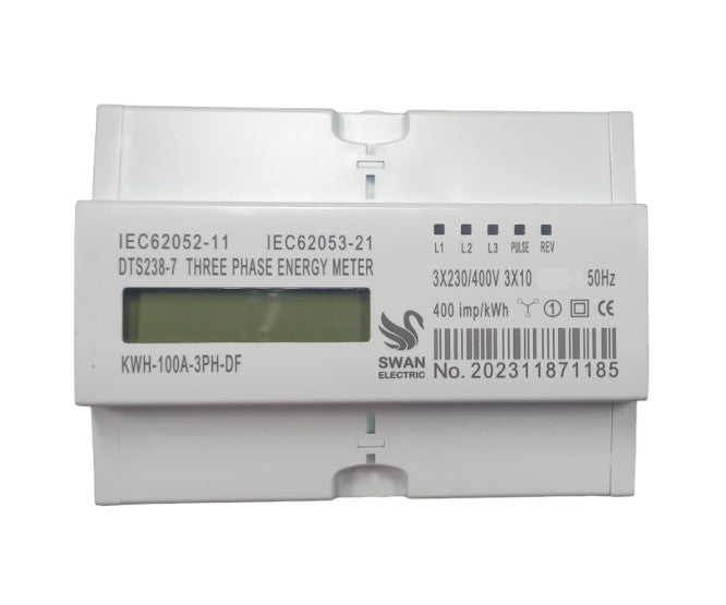 KWH meter 63A 3p digital face KWH-63A-3PH-DF