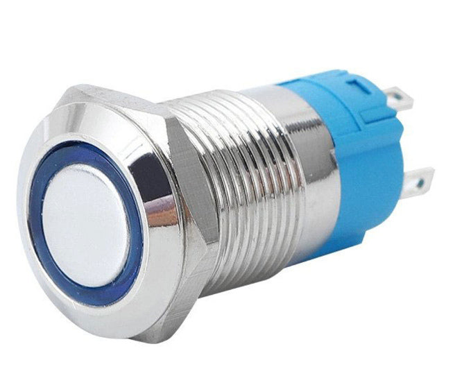Push button switch 1xno/nc spdt 5a 12v m22 d=25 l=35 latching blue las3-22f-w11el-bl