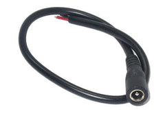 2.1mm dc male power plug in-line open end lead straight 180350