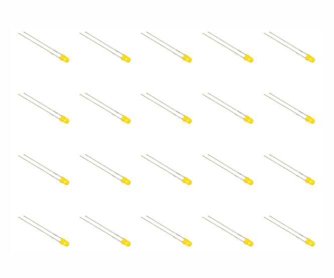 Led 3mm di-yl rnd 700mcd 90d - 1k/bag 302yud-cc