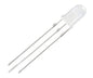 Led 5mm 3pin clear to red & blue com. anode 181300