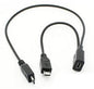 Micro-usb y-cable, 1x data & 1x power u-2c-076