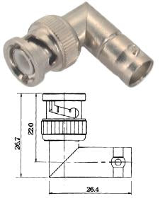 Adapter bnc-plug to bnc-socket r/a m5546