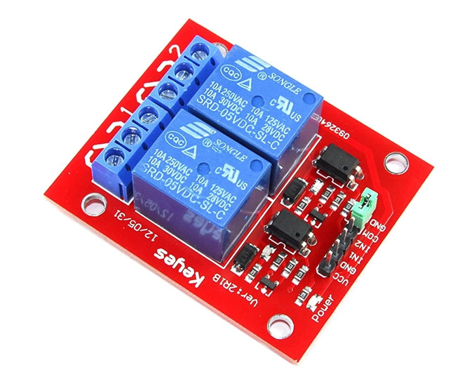 2-ch relay board 5v coil, 10a@220vac md0002-5vdc