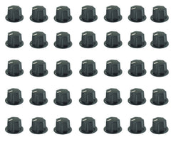 Knob pla blk scr lin 34x18x6.4 - 50/box mf-b03