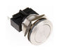 Push button switch spst rnd silver v/proof 5a 250v 20mm mp0031