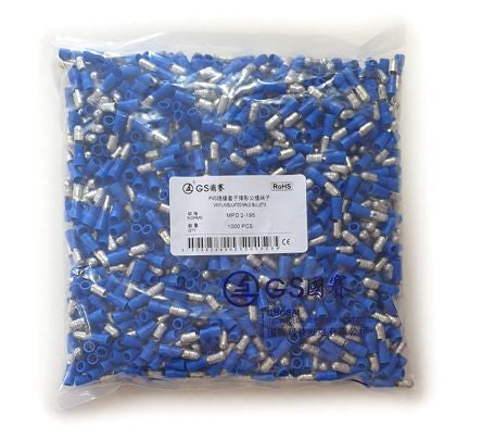 Terminal pre-ins bullet bl 5mm male - 1k/bag mpd 2-195