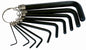 10PC HEX ALLEN KEY SET ON KEY RING SIZES- 1.5,2,2.5,3,4,5,5.5,6,8,10MM