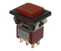 Switch push button dpdt on-mom sol black body & red button p8702-f32a
