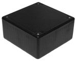 Abs enclosure black 105x105x52mm with ribs s30-black ribbed