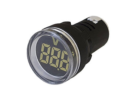 3-digit p/m 22mm voltmeter 5-60vdc white pl-dc5-60v-w