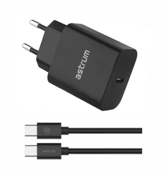 Pro PD20 USB-C PD20W Travel Wall Charger + USB-C Cable - Black