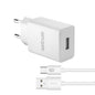 Pro U20 10W USB-A Travel Wall Charger + USB-C Cable - White