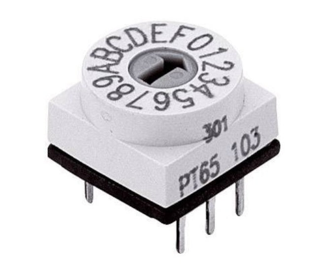 Rotary switch hex str 1-pole 16pos pt65103