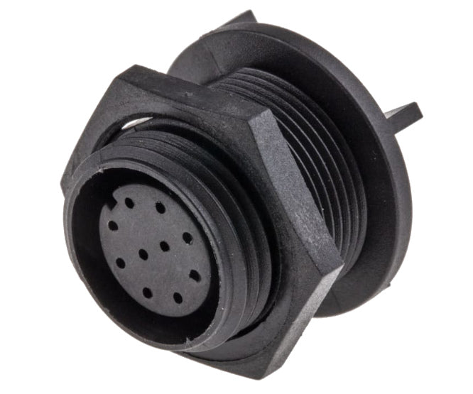 Circular socket connector bulkhead 10w solder pins px0413/10s/pc